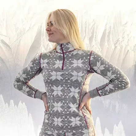 Dovrefjell Traditional naisten merinovillapoolo - Retkeilyasusteet - 7071217033849 - 2