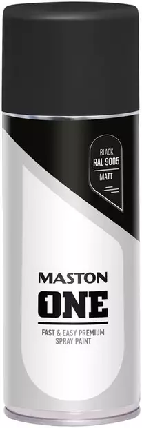 Maston spraymaali ONE 400ml Matta musta - Spraymaalit - 6412490023119 - 1