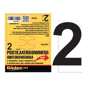 Tarranumero 2 50 mm - Postilaatikot ja numerot - 6438152088869 - 1