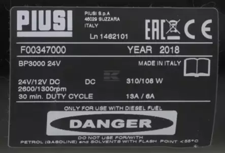 Dieselpumppu Piusi BP3000 24 V - Muut korjaamolaitteet - 8050031028919 - 2