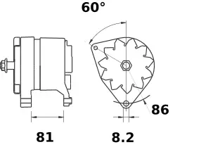 Laturi 14 V 70 A Mahle MG 212 - Laturit traktoreihin ja työkoneisiin - 5700031815189 - 2