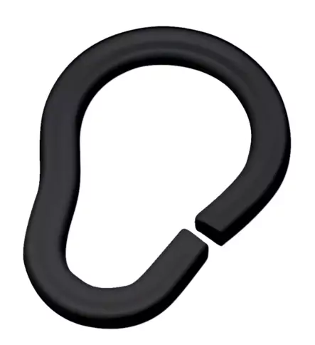 Suihkuverhorengas musta 12 kpl/pkt - Kylpyhuonetarvikkeet - 7317900301759 - 1