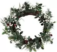 Kranssi valkoisilla marjoilla 55 cm - Joulukoristeet - 6410416581439 - 1