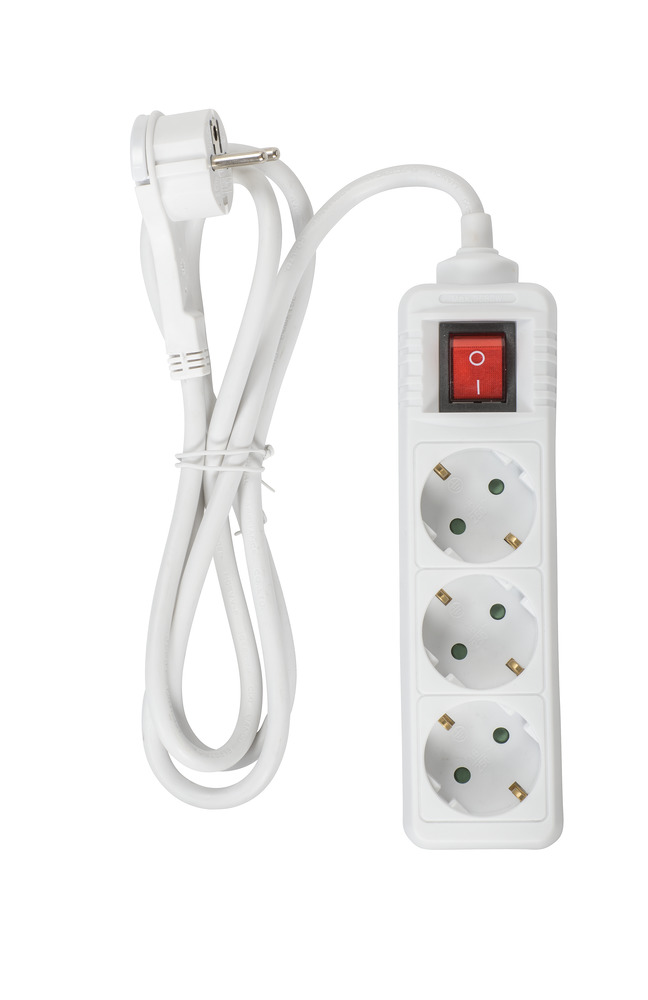 3-os. jatkojohto + kytkin flat 1,4m - Jatkojohdot - 6435200255839 - 1