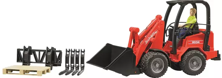 Bruder Schäffer 2034 kuormaaja hahmolla ja tarvikkeilla - Bruder työkonelelut - 8719593243559 - 1