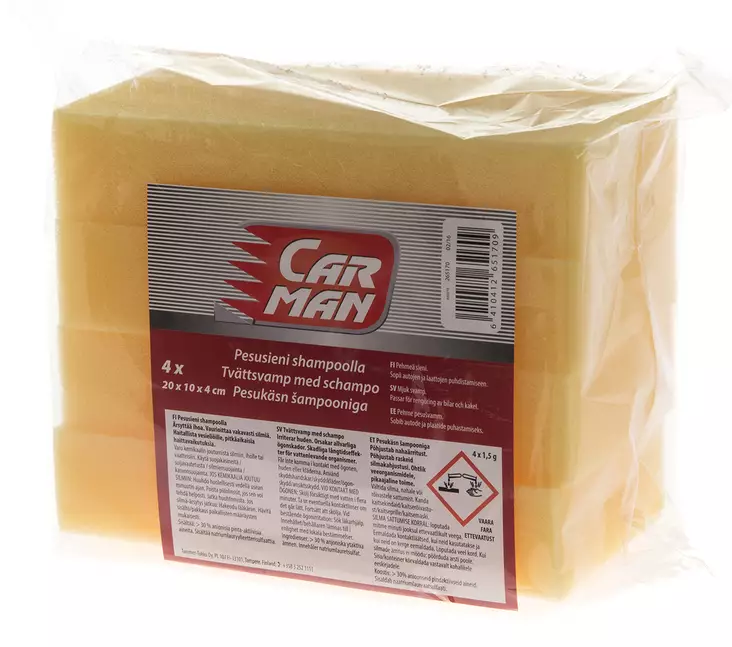 Carman autonpesusieni shampoolla 4kpl - Autotarvikkeet - 6410412651709 - 1