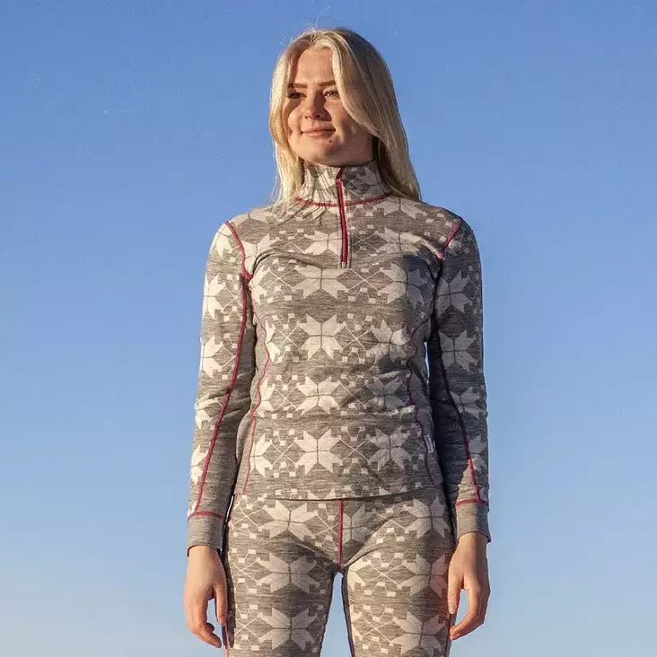 Dovrefjell Traditional naisten merinovillapoolo - Retkeilyasusteet - 7071217033849 - 1