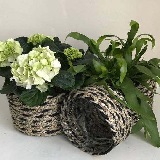 Juuttikori nature-musta - Ruukut, vaasit, korit - 6430068431159 - 1