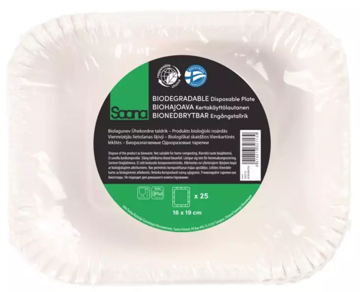 Kertakäyttölautanen grilli Bio 25 kpl - Kertakäyttöastiat - 6410413327139 - 2