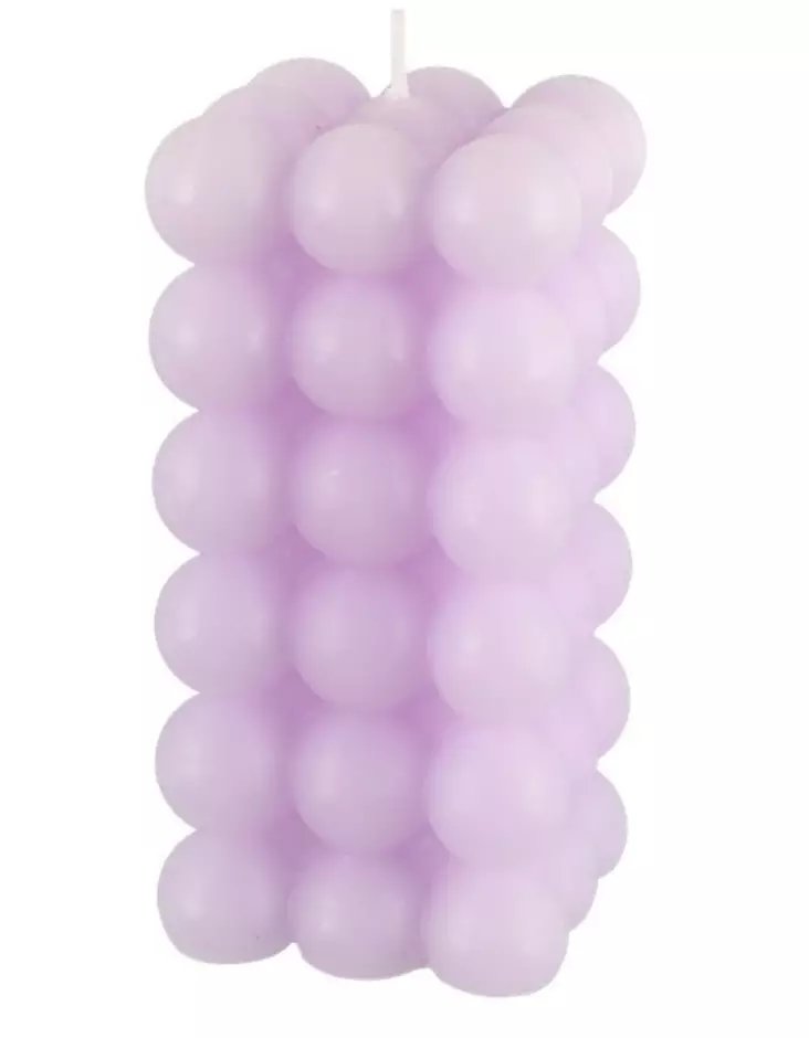 Kuplakynttilä pilari neliö lila 12 cm - Kynttilät - 6410416268439 - 1