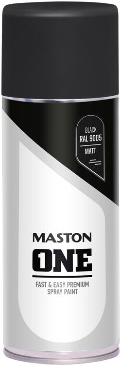 Maston spraymaali ONE 400ml Matta musta - Spraymaalit - 6412490023119 - 1