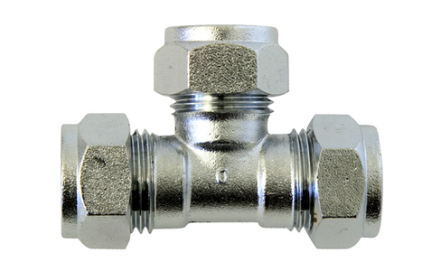 Opal puserrus-t-liitin 12 mm krom. - Puserrusliittimet - 6413820153759 - 1