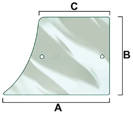 Ovilasi, alempi (JD L57909 ja L63916) - Ohjaamon lasit - 5035776897559 - 1