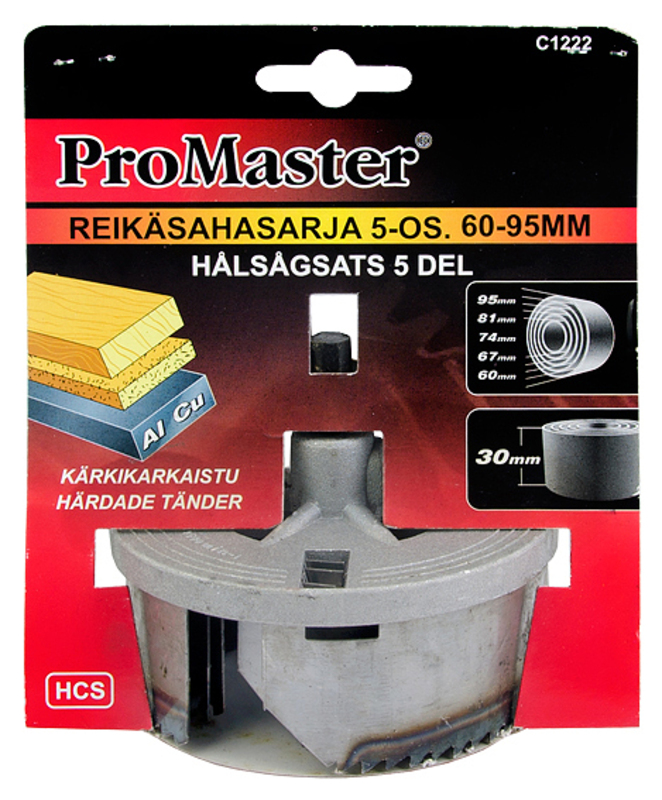 Reikäsahasarja 5-os. 60-95 mm - Reikäsahat - 6420286812229 - 1