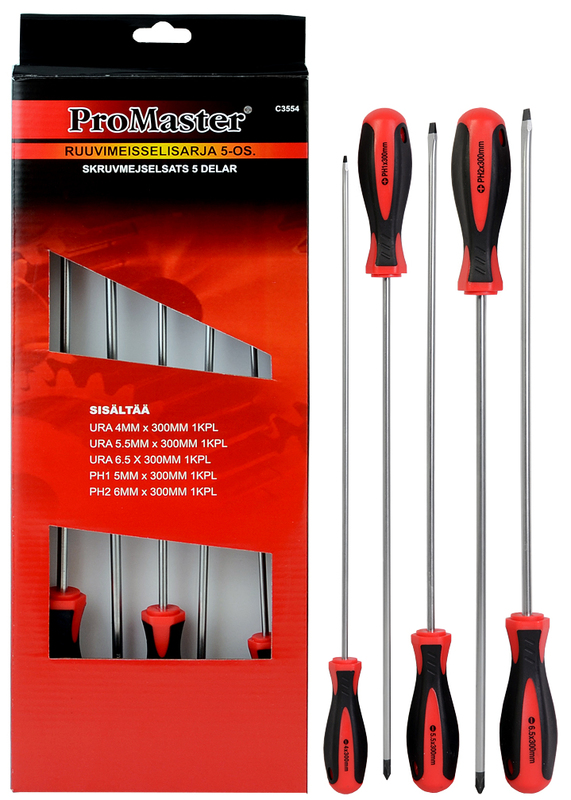 Ruuvimeisselisarja 5-os. 300 mm ura/PH - Ruuvimeisselit ja -sarjat - 6420286835549 - 1
