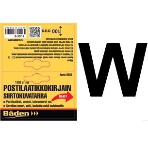 Tarrakirjain W 100 mm - Postilaatikot ja numerot - 6438152088609 - 1