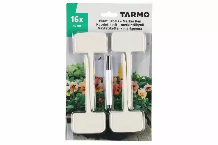 Valkoiset nimikyltit 16 kpl + kynä - Taimikasvatus - 6410416041209 - 1