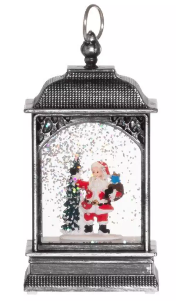 Lumisadelyhty valoilla Joulupukki hopea - Tunnelmavalot - 6410416403519 - 4