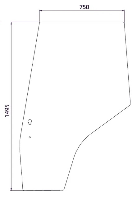 Ovilasi, vasen (MF 3804659M1) - Ohjaamon lasit - 8716106832699 - 1