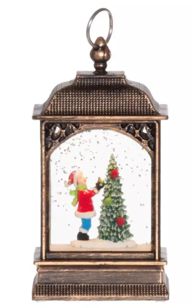 Lumisadelyhty valoilla Tonttu tyttö pronssi - Tunnelmavalot - 6410416418889 - 2