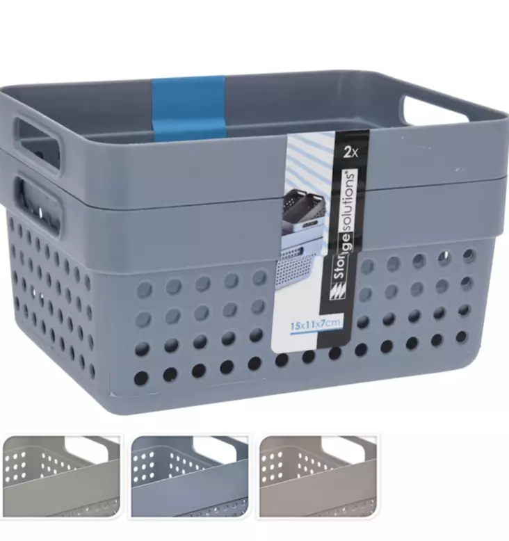 Muovikori 1250 ml 2 kpl/pkt - Laatikot ja korit - 8720573139519 - 1