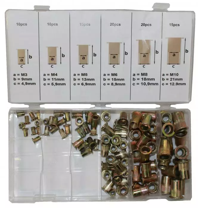 Niittimutterilajitelma 90-os. M3-M10 - Muut kiinnitystarvikkeet - 6430074692599 - 1