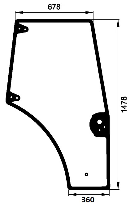 Ovilasi, oikea (CNH 87620223) - Ohjaamon lasit - 8716106879519 - 1