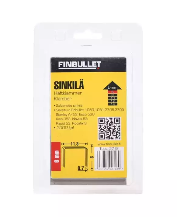 Sinkilä 53 6mm 2000kpl leveys 11,3mm - Nitojat ja niitit - 6438152027189 - 1