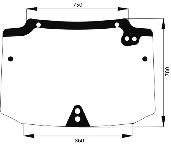 Takalasi, ylempi (CNH 44911502) - Ohjaamon lasit - 3660980058179 - 1