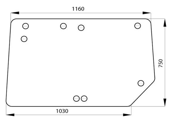 Takalasi, ylempi (JD RT6005023210) - Ohjaamon lasit - 3660980068789 - 1