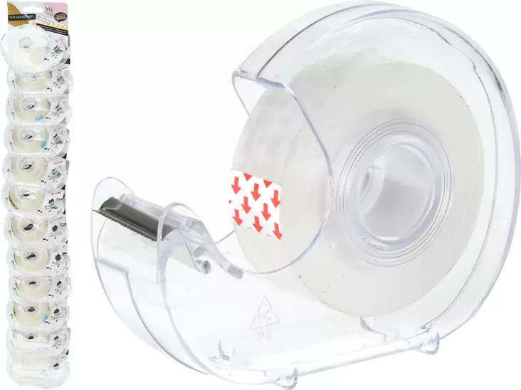 Teippirulla kirkas telineessä 12 kpl/pkt - Toimistotarvikkeet - 8719987152719 - 1