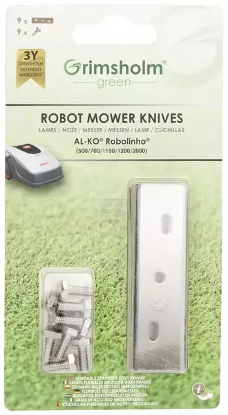 Terät 9 kpl, sopii AL-KO Robolinho - Robottiruohonleikkurin varaosat - 7333272011409 - 1