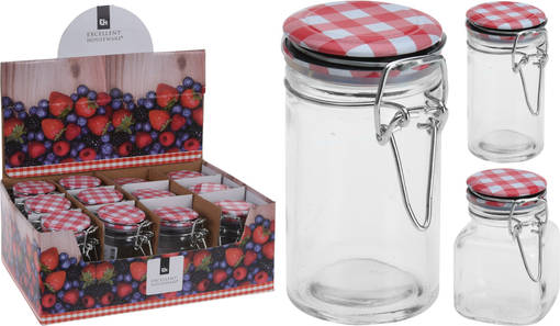 Lasipurkki patenttikannella 90ml 12 kpl - Säilöntätuotteet - 8719202392333b - 1