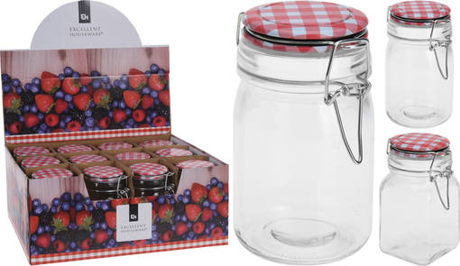 Lasipurkki patenttikannella 250ml 12 kpl - Säilöntätuotteet - 8719202392364b - 1