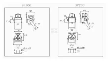 Multifaster DN10-2x15L M22x1.5 - Hydrauliikka - 2P2062222FC - 2