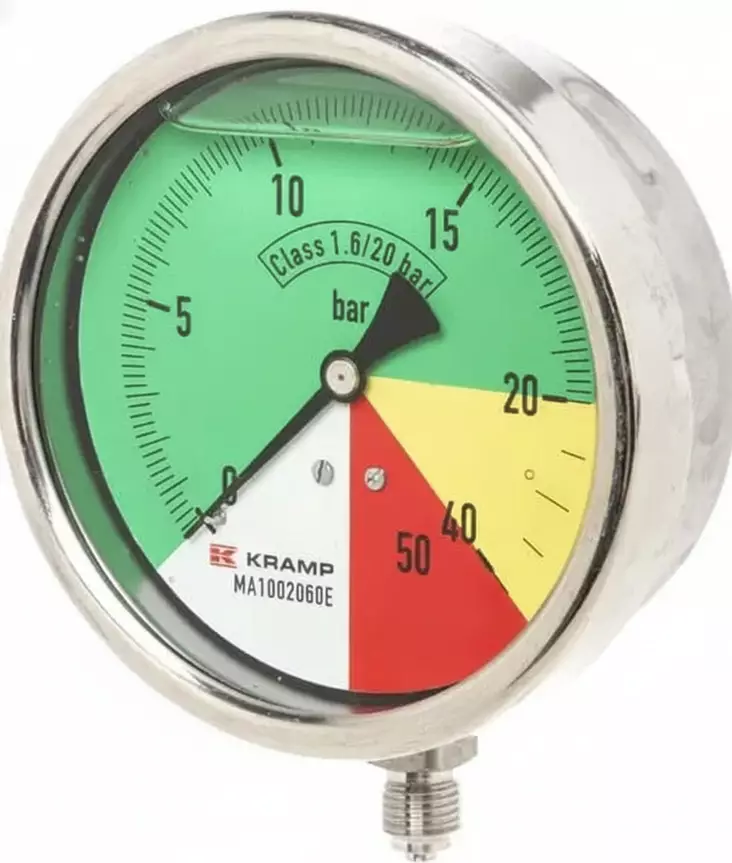 Painemittari Ø 100 mm 0-20-40-60 1/4" BSP liitäntä alhaalla - Painemittarit - MA1002060E - 1