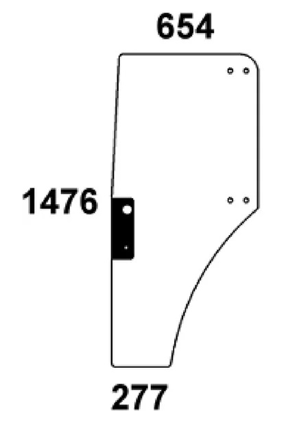 Ovilasi, vasen (JD ER047314) - Ohjaamon lasit - ER047314N - 1