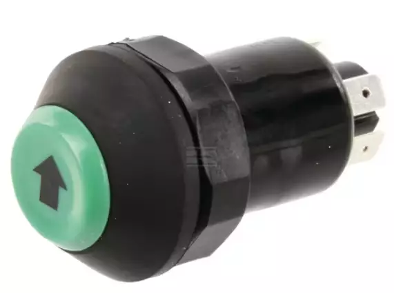 Painonappikatkaisin, Nosto ja lasku, pyöreä, vihreä - Sähköjärjestelmä - 11245170PN - 1